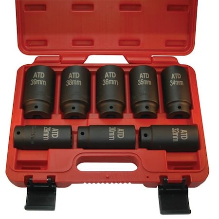 Atd Tools ATD 8-Piece Axle/Spindle Nut Socket Set - 12 Point 8628